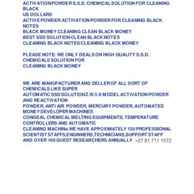 SSD Chemical Solution to clean Black  Money In Luanda Angola+27 81 711 1572