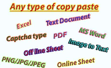 Data Entry, Copy Paste work, Typing Job, Copywriting and Virtual Assistance Services
